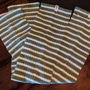 Striped Green and White Women's Sweater